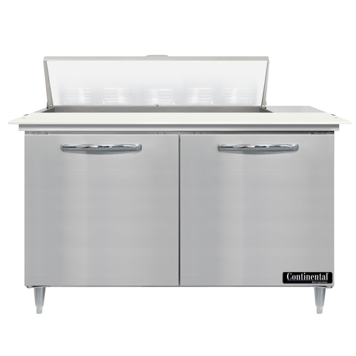 Continental Refrigerator D48N10C Designer Line Sandwich Unit 48 inch with 10 Pans and Stainless Steel Finish