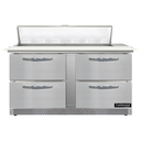 Continental Refrigerator D60N12C-FB-D Designer Line Sandwich Unit Front Breather 60 inch with Drawers and Pans