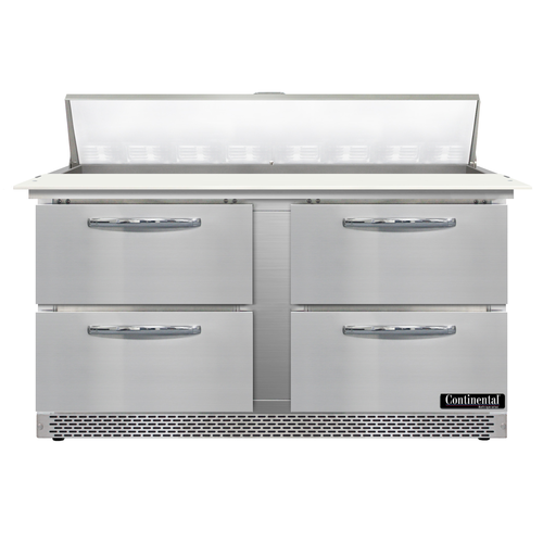 Continental Refrigerator D60N16C-FB-D Designer Line Sandwich Unit Front Breather 60 inch with Drawers and Pans