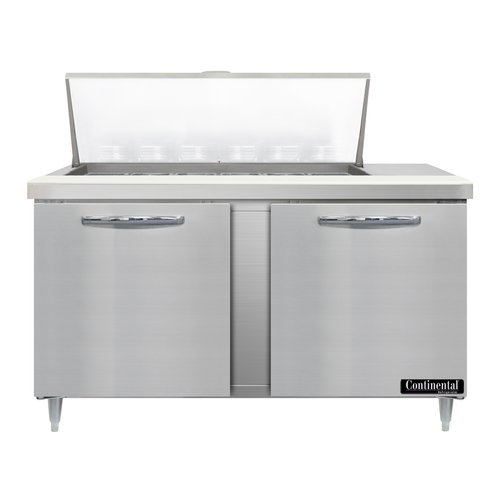 Continental Refrigerator D60N18M Designer Line Mighty Top Sandwich Unit 60 inch with 18 1/6 size pans and stainless steel