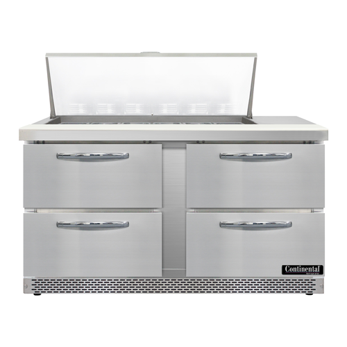 Continental Refrigerator D60N18M-FB-D Designer Line Mighty Top Sandwich Unit 60 inch Front Breather with Drawers