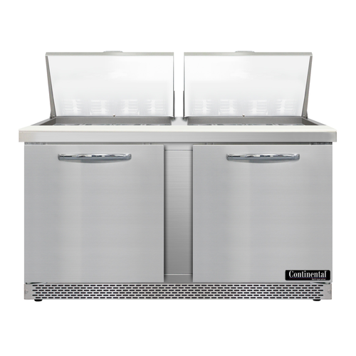 Continental Refrigerator D60N24M-FB Designer Line Mighty Top Sandwich Unit 60 inch Front Breather Stainless Steel