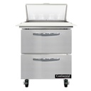 Continental Refrigerator SW27N8C-D Sandwich Unit 27W 74 cu ft capacity with 8 pans and 2 drawers stainless steel top