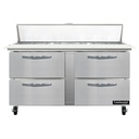 Continental Refrigerator SW60N16C-D Sandwich Unit 60 inch 17 cu ft Capacity with 4 Drawers and Stainless Steel Top