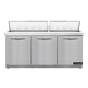 Continental Refrigerator SW72N18-FB Sandwich Unit Front Breather 72 inch 20.6 cu ft Capacity Stainless Steel