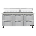 Continental Refrigerator SW72N18C-D Sandwich Unit 72W 20.6 cu ft capacity three-section with drawers and stainless steel top
