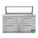 Continental Refrigerator SW60N24M-HGL-FB-D Mighty Top Sandwich Unit Hinged Glass Lid 60 inch 17 cu ft Capacity