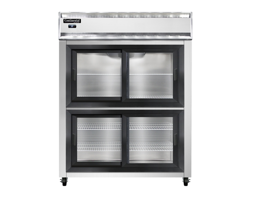 Continental Refrigerator 2RESNSASGDHD Extra-Wide Reach-In Refrigerator 57W Two-Section Stainless Steel Glass Doors
