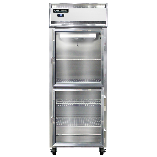 Continental Refrigerator 1RESNGDHD Extra-Wide Reach-In Refrigerator 28-1/2 inch One-Section Self-Contained Aluminum Stainless Steel