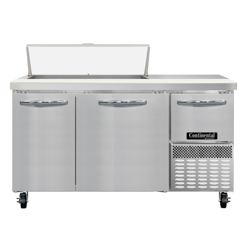 Continental Refrigerator RA60N10 Refrigerated Base Sandwich Unit 60 inch 300 Series Stainless Steel Top