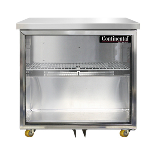 Continental Refrigerator SW32NGD-U Undercounter Display Refrigerator 32W 9 cu ft capacity glass door stainless steel