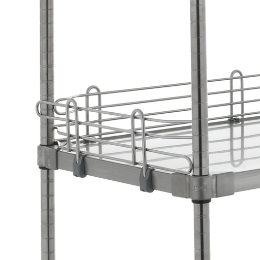 Metro L24WS Super Erecta 4" High Ledge for Solid Shelving, Stainless, 24"