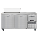 Continental Refrigerator RA68SN10 Refrigerated Base Sandwich Unit 68 inch Stainless Steel with 10 Pans and Doors