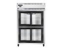Continental Refrigerator 2RSNSSSGDHD Stainless Steel Reach-In Display Refrigerator Two Section Narrow Sliding Glass Doors