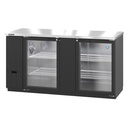 Hoshizaki BB69-G Refrigerated Back Bar Cooler 69-1/2 inch Two Section Self Contained 22.14 cu ft Capacity
