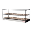 Skyfood Equipment FWDS2-43-8P Food Warmer Display Case Countertop 43-5/16W with Shelves and Stainless Steel Pans
