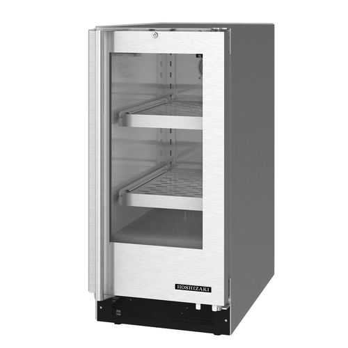 Hoshizaki HR15A-G Undercounter Refrigerator 15 inch Wide 2.54 cu ft Stainless Steel with Glass Door