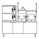 Crown Steam SCX-2-6-10 Convection Steamer Kettle 2 Compartment 6 Gallon 10 Gallon 60 Inch Cabinet Base