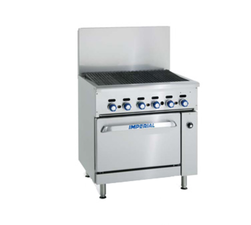 Imperial Range IR-24BR-120 Pro Series Restaurant Range 24 Inch Gas Charbroiler with Space Saver Oven