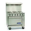 Imperial Range IR-6-E-C Pro Series Restaurant Range Electric 36 Inch Solid Top Convection Oven Stainless Steel