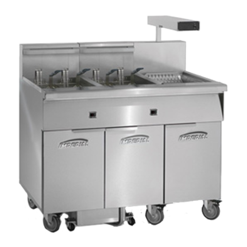 Imperial Range IFSCB375EU Electric Floor Fryer 75 lb Capacity Built-in Filter System Stainless Steel Frypot
