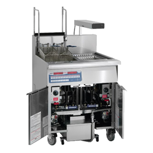 Imperial Range IFSCB150-OP Gas Fryer 50 lb Capacity Open Pot Built-in Filter System Stainless Steel 140000 BTU