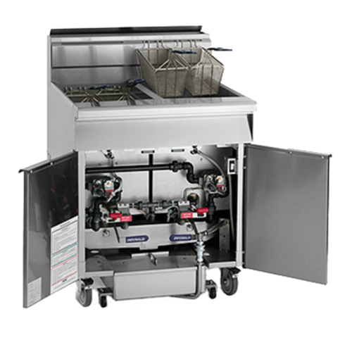 Imperial Range IFSSP575-OP-T Gas Fryer Floor Model 75 lb Capacity Open Pot Built-in Filter System 875000 BTU