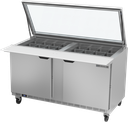 Beverage Air SPE60HC-24M-STL Mega Top Refrigerated Counter 60 inch with See Thru Lids and Stainless Steel Top