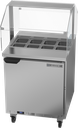 Beverage Air SPE27HC-SNZ Sandwich Top Refrigerated Counter with Sneezeguard 27 inch Stainless Steel 6.76 cu ft