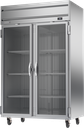 Beverage Air HRP2HC-1G Horizon Series Refrigerator Reach In Two Section 46.88 cu ft Glass Doors LED Lighting Stainless Steel