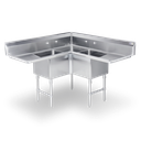 Steel Works SWCS3C181812-18LR-318 Sink, Corner, Compartment
