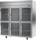Beverage Air HRP3HC-1HG Horizon Series Refrigerator Three Section 71.52 cu ft Glass Doors LED Lighting Stainless Steel