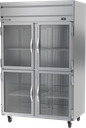Beverage Air HRS2HC-1HG Horizon Series Refrigerator Reach In Two Section 46.88 cu ft with Glass Doors and LED Lighting