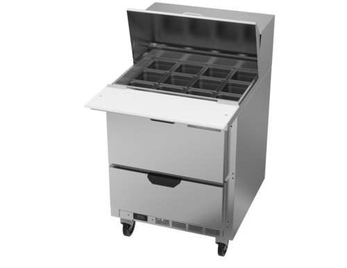 Beverage Air SPED27HC-12M-B Mega Top Refrigerated Counter 27 inch 6.9 cu ft Stainless Steel with Drawers