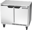Beverage Air UCR34HC Undercounter Refrigerator Two Section 34 Inch Width 596 Cu Ft Stainless Steel Made in USA