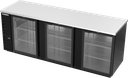 Beverage Air BB94HC-1-G-B Refrigerated Back Bar Storage Cabinet 95 inch Three Section 37.82 cu ft Glass Doors