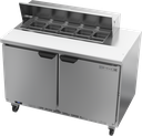 Beverage Air SPE48HC-10 Sandwich Top Refrigerated Counter 48 inch Two Section Stainless Steel 13 cu ft