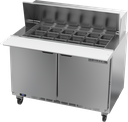 Beverage Air SPE48HC-18M Mega Top Refrigerated Counter 48 inch Two Section Stainless Steel 13 cu ft Capacity
