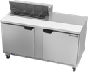 Beverage Air SPE60HC-08 Sandwich Top Refrigerated Counter 60 inch Two Section 16 cu ft Capacity Stainless Steel
