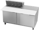 Beverage Air SPE60HC-08C Sandwich Top Refrigerated Counter 60 inch Two Section 16 cu ft Capacity Stainless Steel