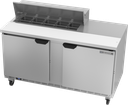 Beverage Air SPE60HC-10 Sandwich Top Refrigerated Counter 60 inch Two Section 16 cu ft Capacity Stainless Steel