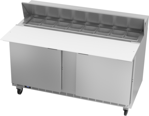Beverage Air SPE60HC-16C Sandwich Top Refrigerated Counter 60 inch Two Section 16 cu ft Capacity Stainless Steel