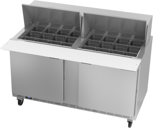 Beverage Air SPE60HC-24M Mega Top Refrigerated Counter 60 inch Two Section 16 cu ft Capacity Stainless Steel