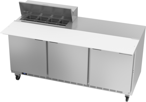 Beverage Air SPE72HC-08C Sandwich Top Refrigerated Counter 72 inch Three Section 20 cu ft Capacity Stainless Steel