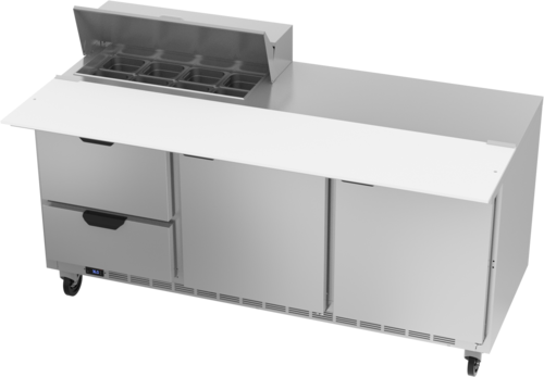 Beverage Air SPED72HC-08C-2 Sandwich Top Refrigerated Counter 72 inch Three Section 20 cu ft Capacity