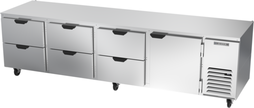 Beverage Air UCRD119AHC-6 Undercounter Refrigerator Four Section 119W 52.5 cu ft Six Drawers One Door Stainless Steel