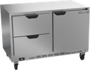 Beverage Air UCRD48AHC-2 Undercounter Refrigerator 48 inch Two Section 13.9 cu ft Stainless Steel Made in USA