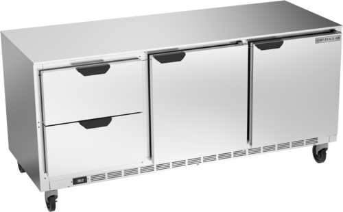 Beverage Air UCRD72AHC-2 Undercounter Refrigerator 72 inch Three Section 21.5 cu ft Stainless Steel Made in USA
