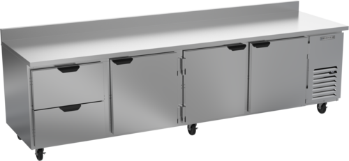 Beverage Air WTRD119AHC-2 Worktop Refrigerator Four Section 119 Inch Stainless Steel with Drawers and Doors