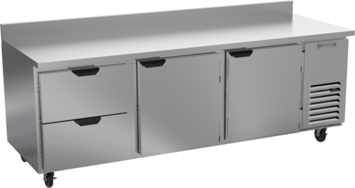 Beverage Air WTRD93AHC-2 Worktop Refrigerator Three Section 93 Inch Stainless Steel with Drawers and Doors